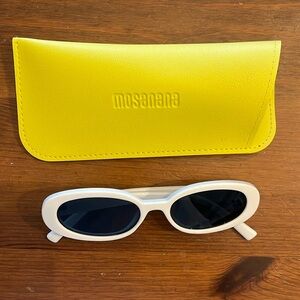 Mosanana White Retro Tiny Sunglasses NEW